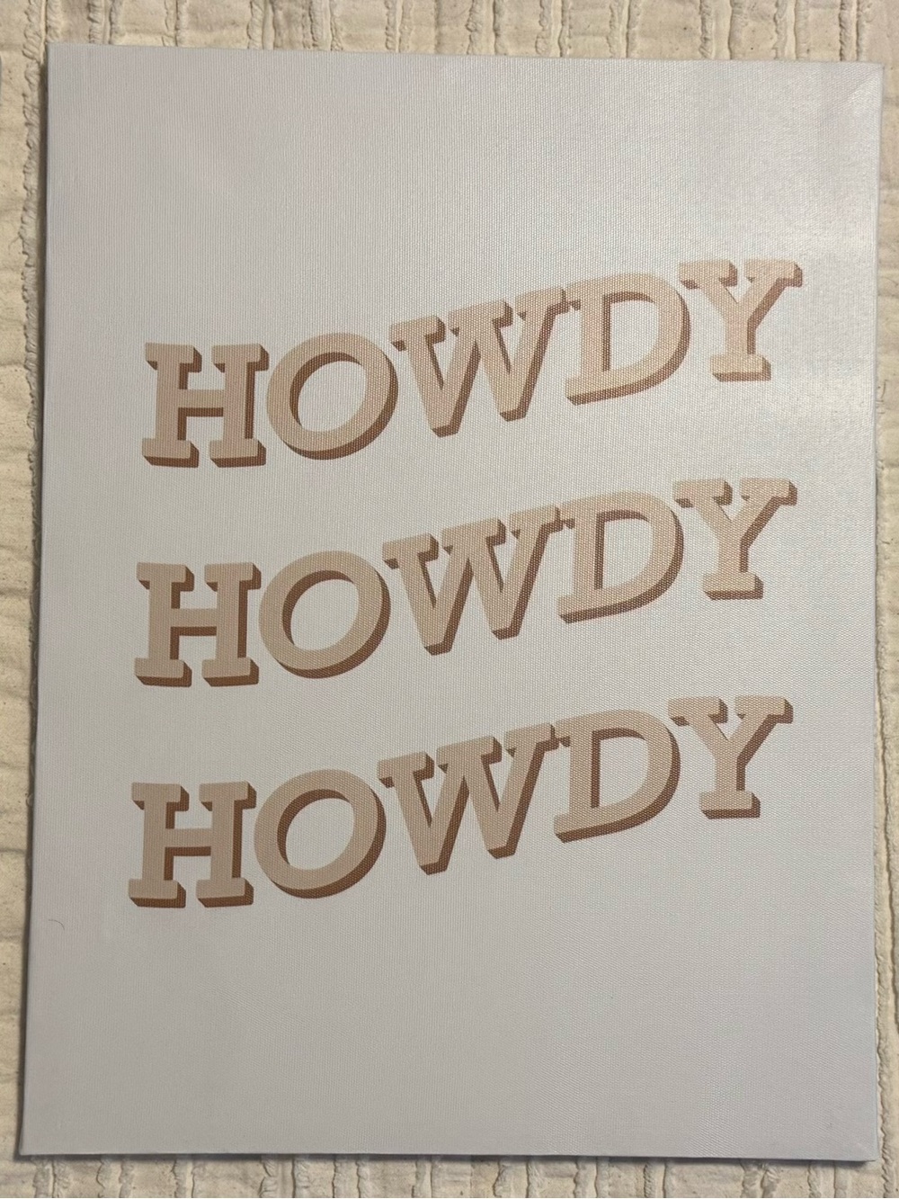 Amazon Howdy Wall Art in Beige and Cream